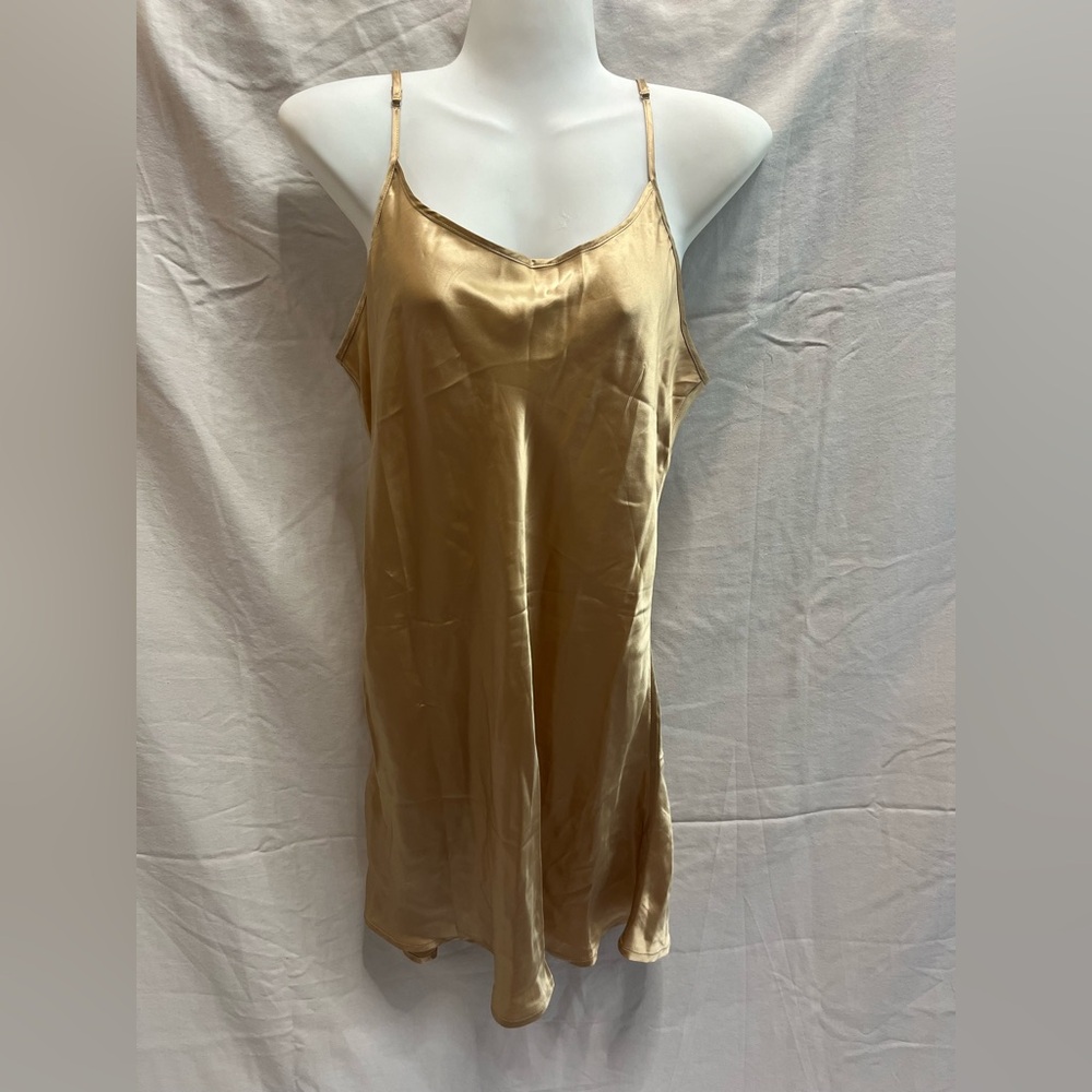 Gold Satin Slip Dress / Lingerie